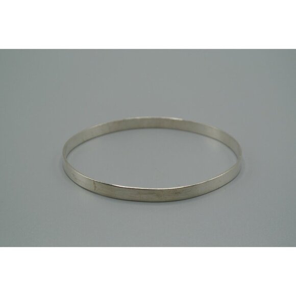 Silver Bracelet Plain Bangle Style 10.17g Sterling 925 2.75" Diameter DCJ Mark - Picture 4 of 8